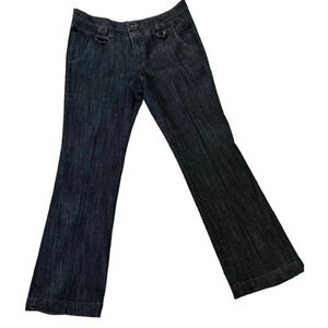 One 5 One Women's Awomens Double Waist Button Dark‎ Denim Jeans Size 14